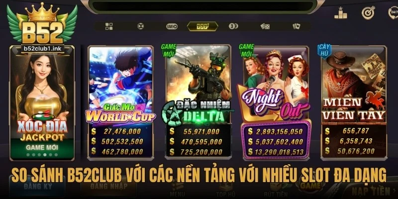 So Sánh B52club Với Các Nền Tảng Giải Trí Khác Hiệu Quả 6 So sánh B52club với các nền tảng giải trí khác với nhiều slot đa dạng